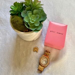 Betsey Johnson Sparkle Heart Watch